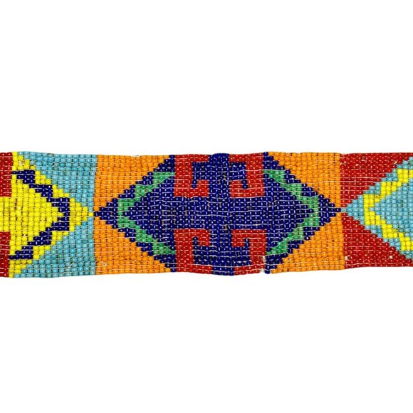 VINTAGE CATHERINE DIAL EASLEY African Seed Bead Western Boho Tribal Patt…